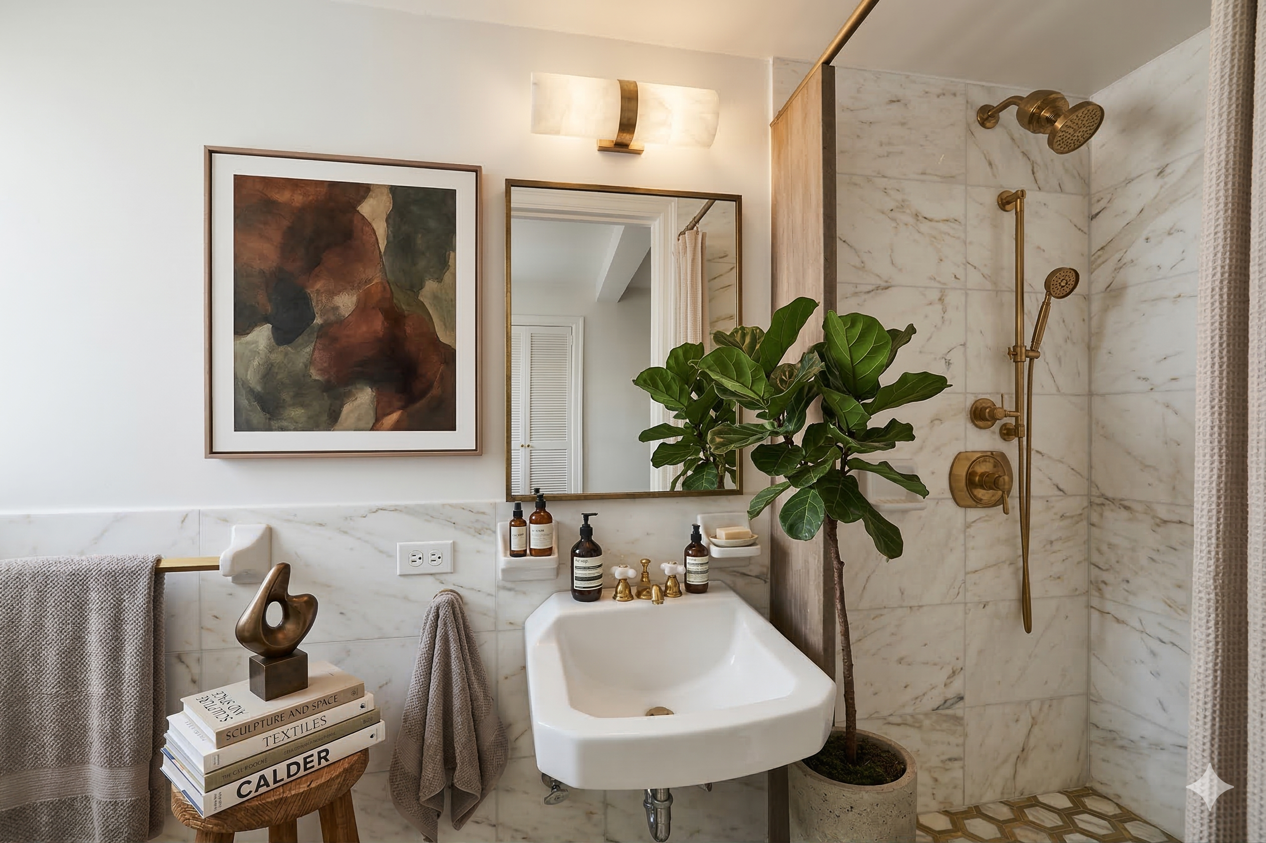 5 Tudor City Place, Unit 1126 Manhattan, NY 10017 - Photo 13 of 20 a bathroom with a sink and a mirror
