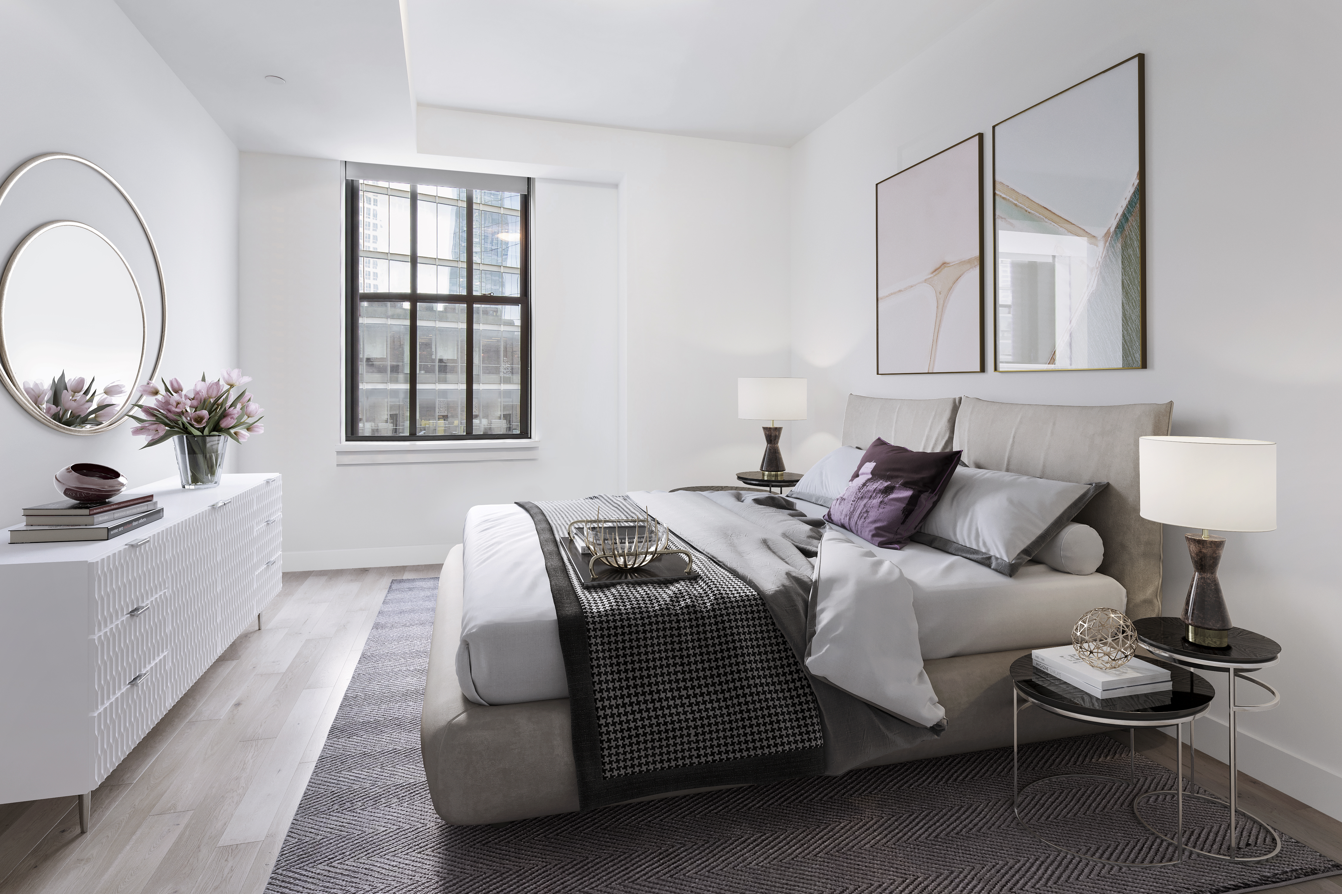 100 Barclay Street, Unit 17H Manhattan, NY 10007 - Photo 6 of 11 a bedroom with bed and a window