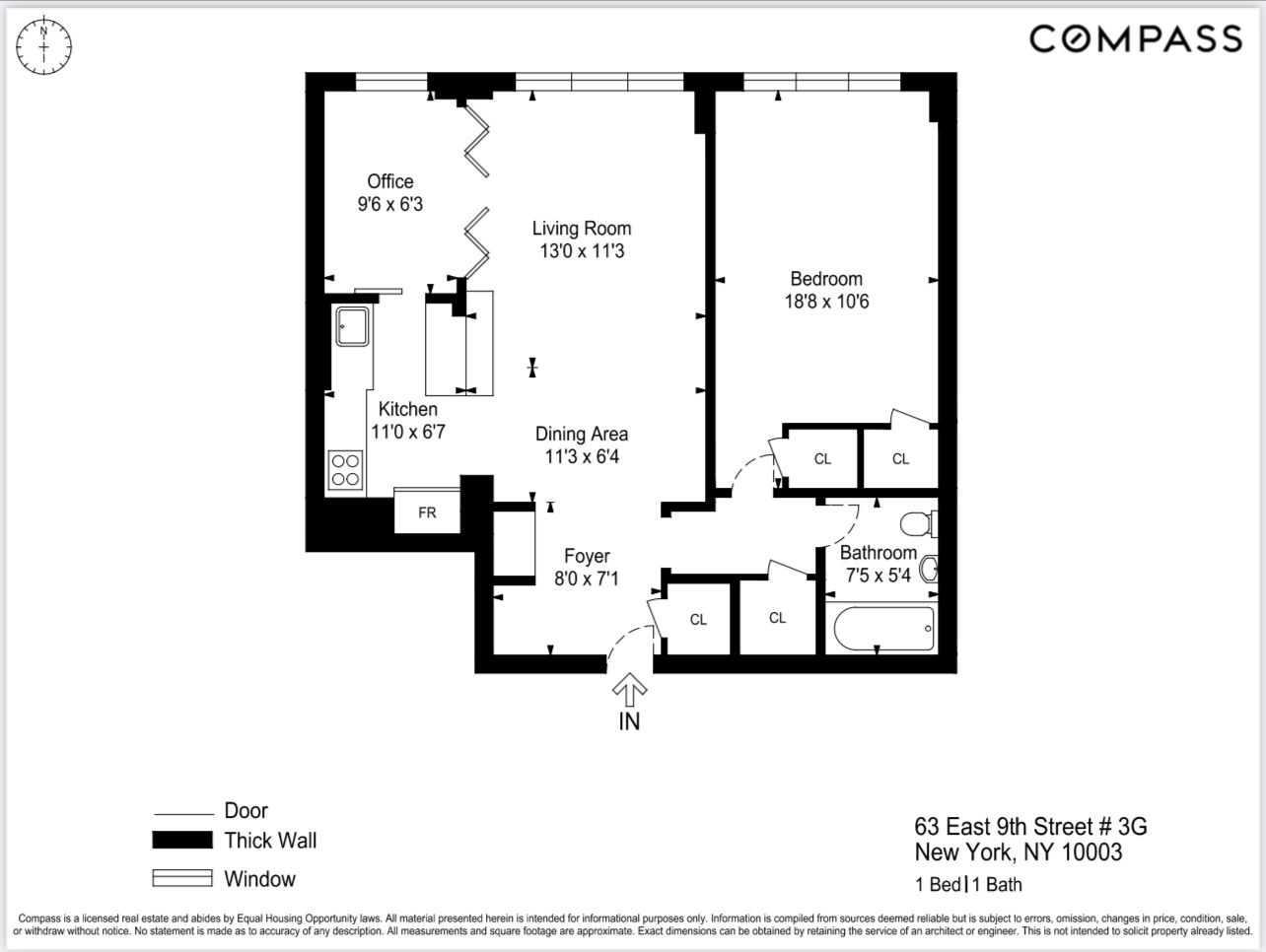 $1,122,500 | 63 East 9th Street, Unit 3G | Greenwich Village
