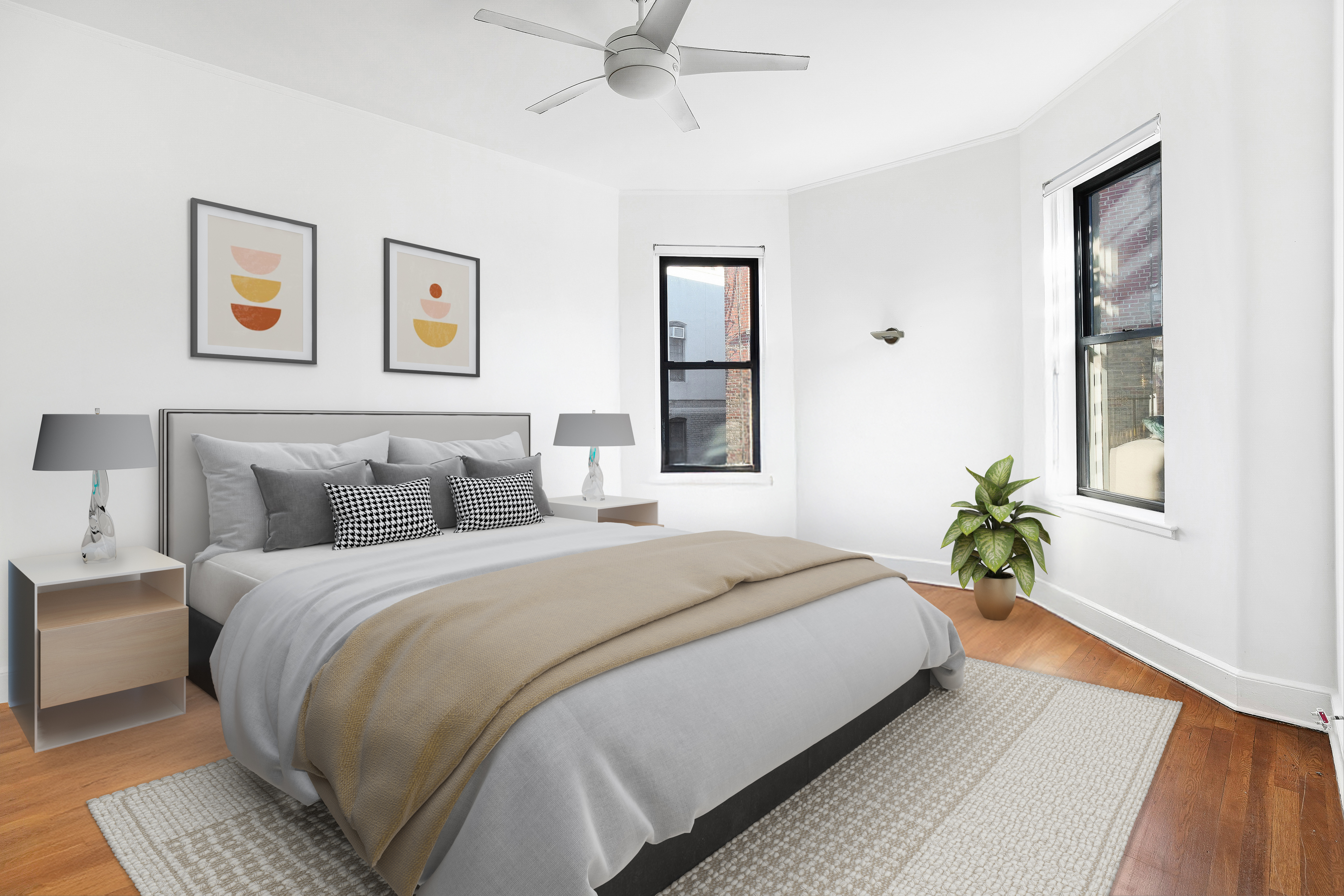 215 West 105th Street, Unit 5DPH Manhattan, NY 10025 - Photo 1 of 16 a bedroom with bed and painting on the wall