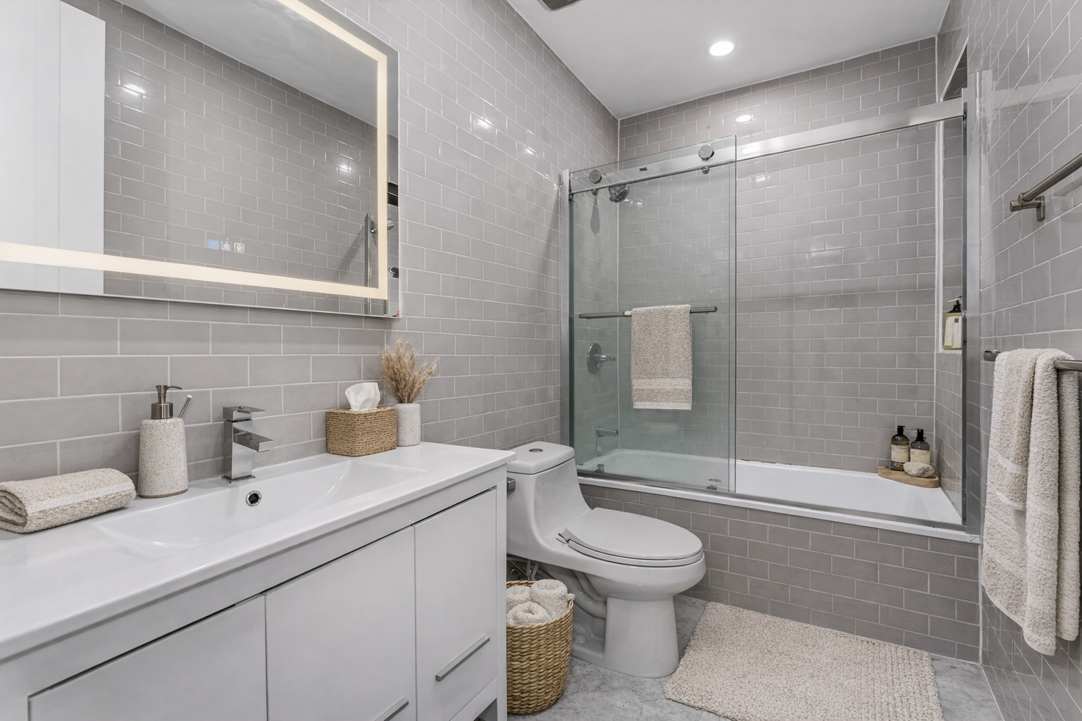 1409 Greene Avenue, Unit 2 Brooklyn, NY 11237 - Photo 7 of 11 a bathroom with a sink toilet and shower