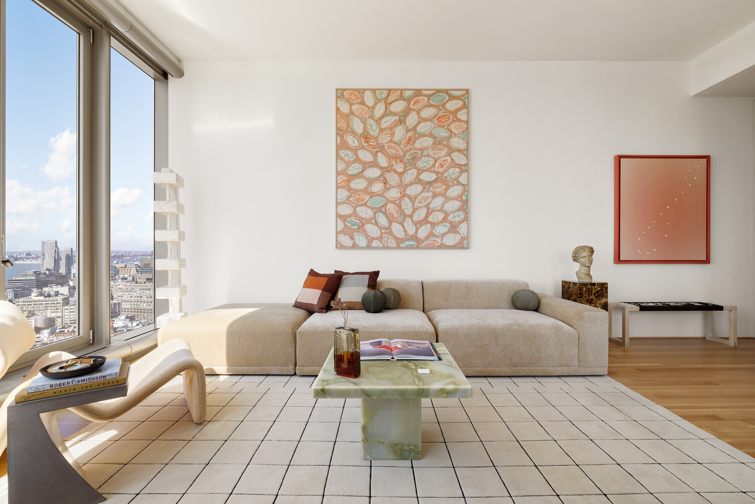 56 Leonard Street, Unit 33AWEST Manhattan, NY 10013 - Photo 5 of 12 a bedroom with a bed and a large window