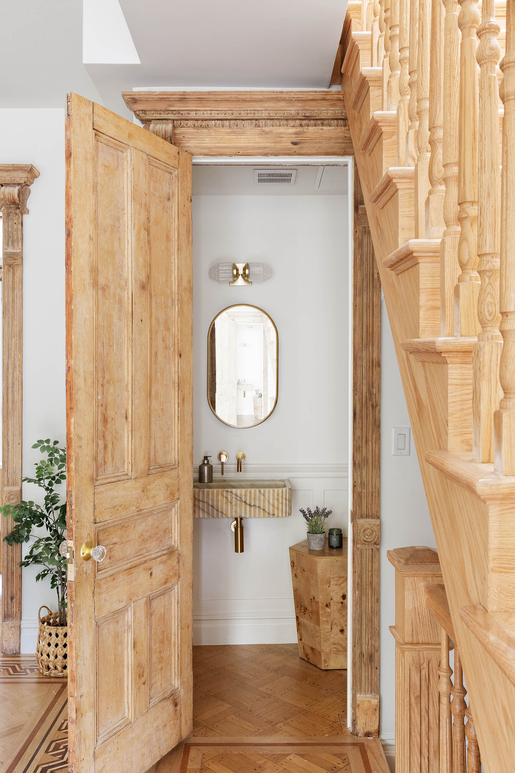 647 Macon Street Brooklyn, NY 11233 - Photo 10 of 20 a bathroom with a sink a mirror and a shower curtain