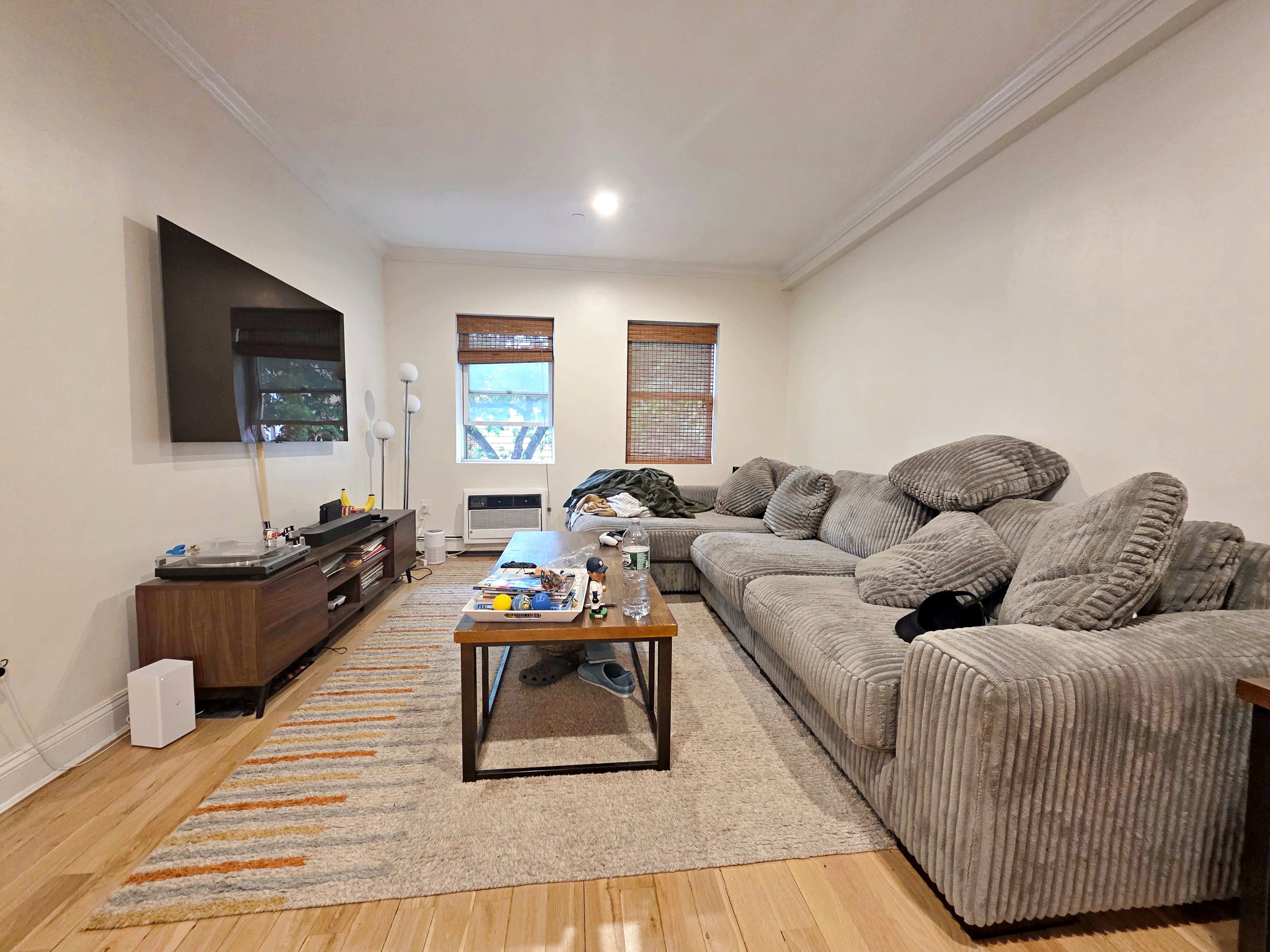 190 Meserole Avenue, Unit 2N Brooklyn, NY 11222 - Photo 4 of 10 a living room with furniture and a flat screen tv