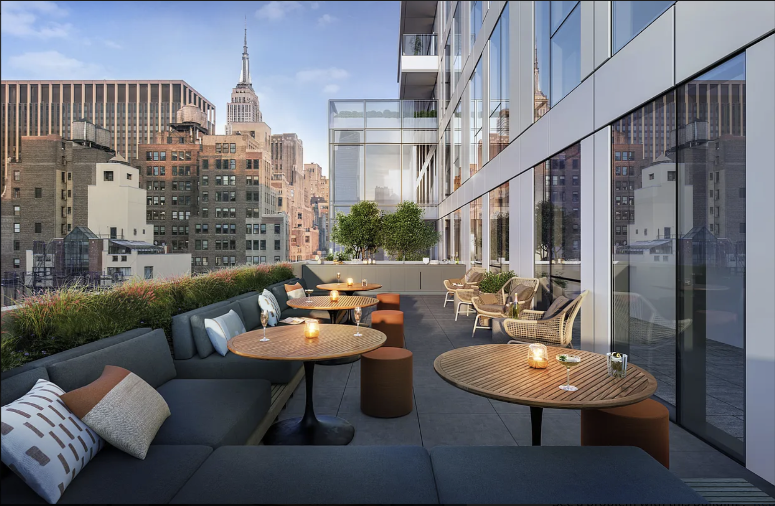 300 West 30th Street, Unit 4A Manhattan, NY 10001 - Photo 12 of 15 a outdoor space with patio couches and a potted plant
