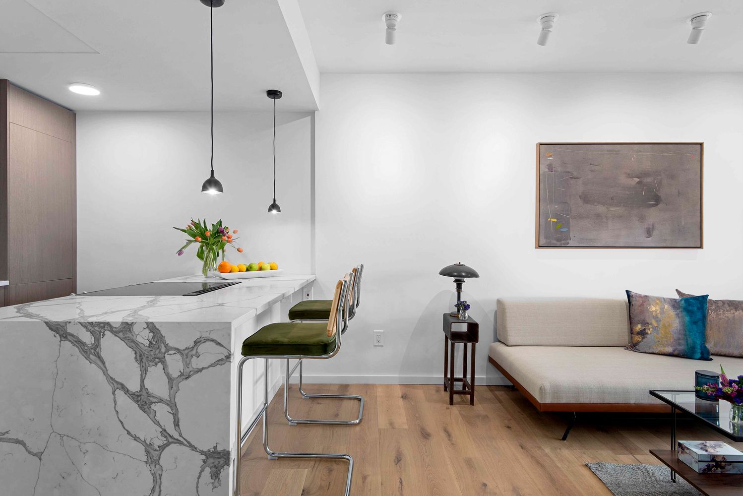 702 Hancock Street, Unit 3A Brooklyn, NY 11233 - Photo 2 of 12 a living room with furniture and wooden floor