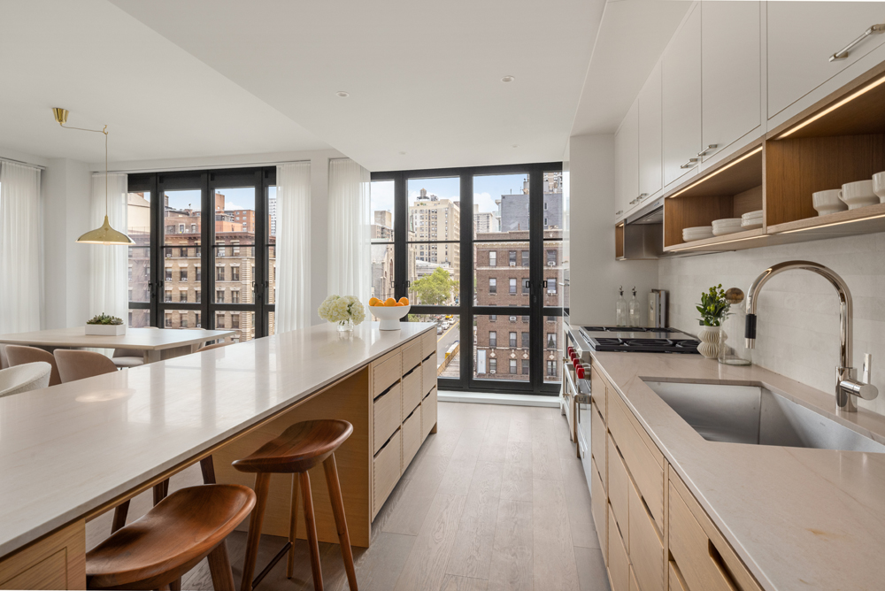 250 West 96th Street, Unit 7D Manhattan, NY 10025 - Photo 6 of 30 a large white kitchen with a large window
