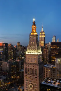 a view of a city with tall buildings