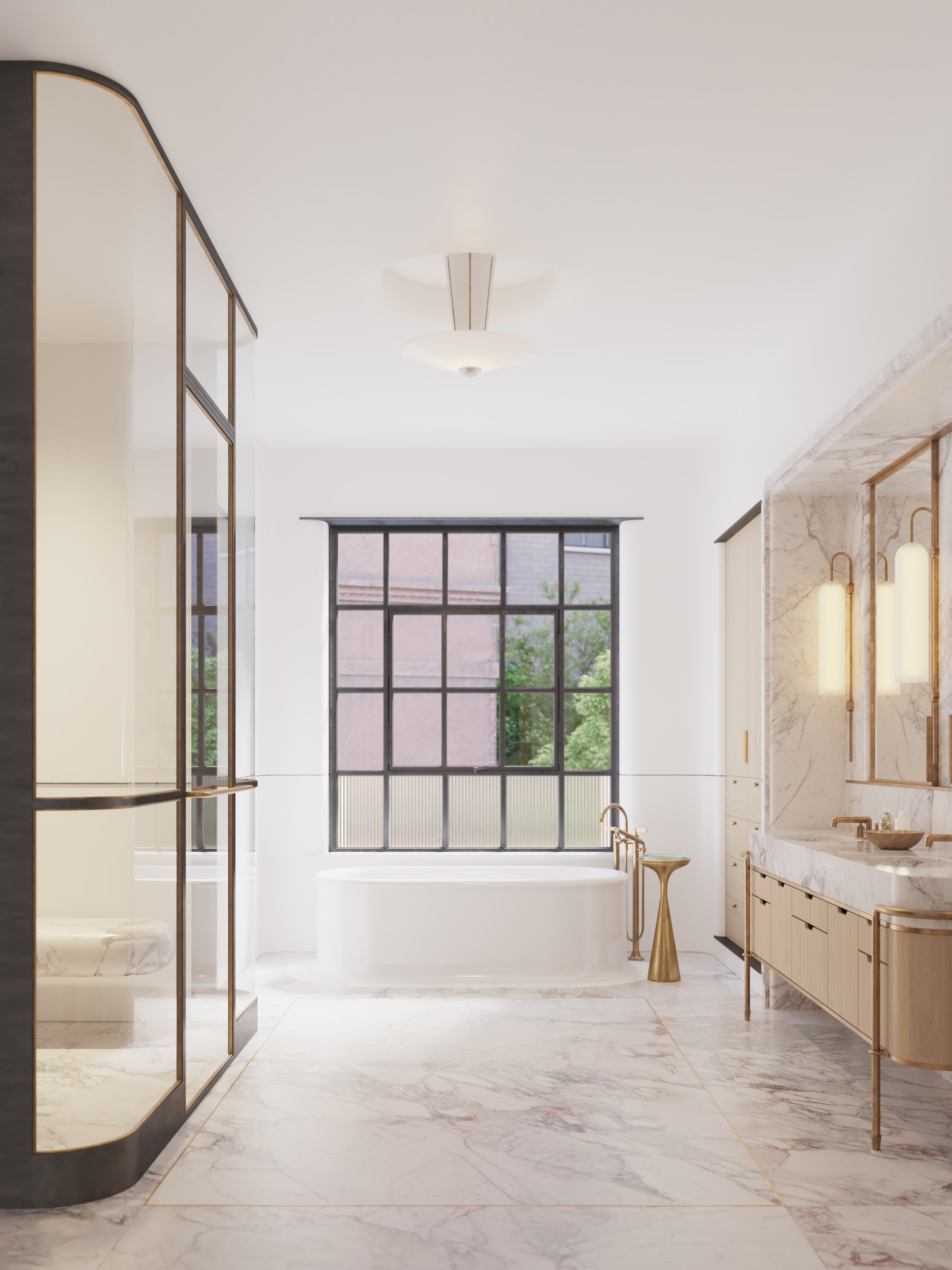 125 Perry Street, Unit PHE Manhattan, NY 10014 - Photo 8 of 17 a spacious bedroom with a large bed and a large window