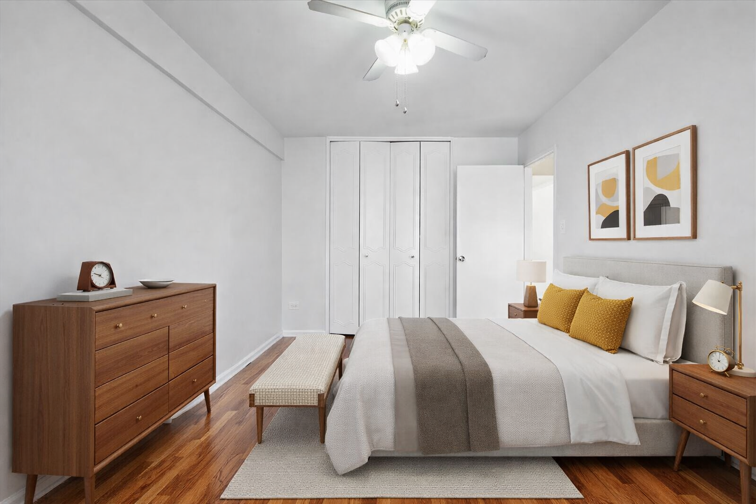 1270 East 51st Street, Unit 6X Brooklyn, NY 11234 - Photo 10 of 17 a bedroom with a bed and a chandelier