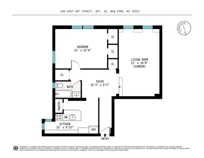 $575,000 | 349 East 49th Street, Unit 1G | Midtown East