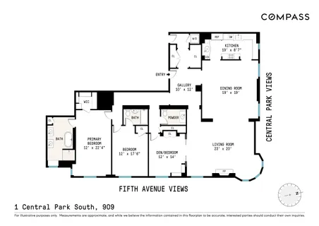 $33,995,000 | 1 Central Park South, Unit 909915 | Central Park South