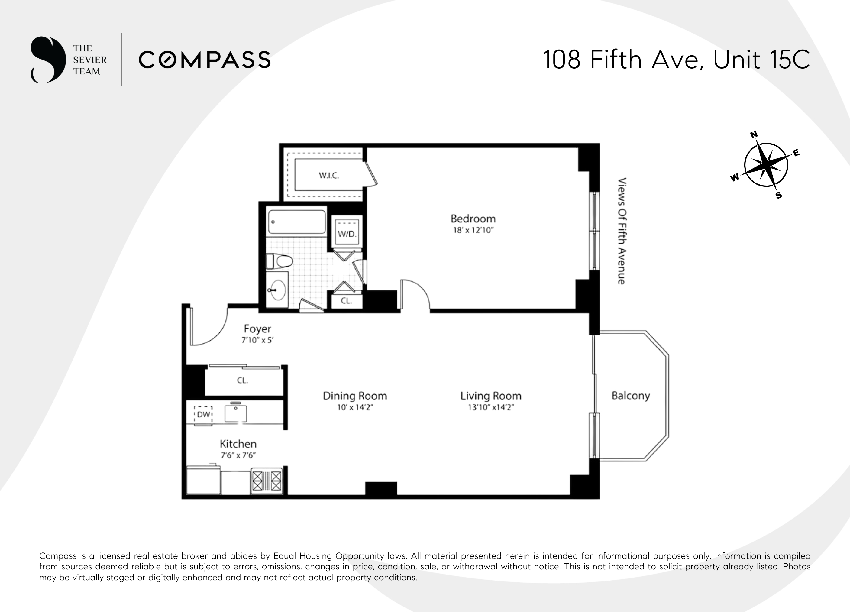 108 5th Avenue, Unit 15C Manhattan, NY 10011 - Photo 12 of 12 a picture of a floor plan