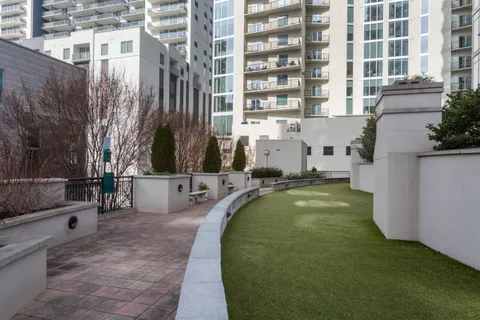 a view of a city with tall buildings