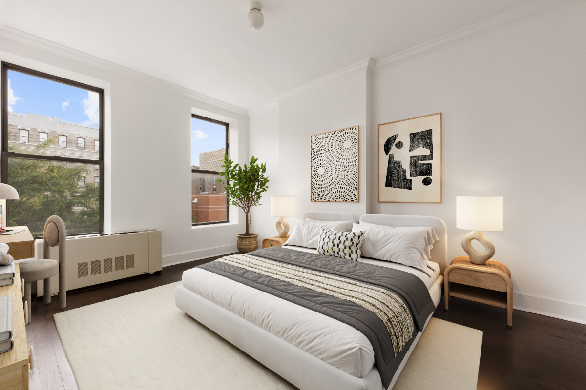 555 Lenox Avenue, Unit 3F Manhattan, NY 10030 - Photo 4 of 10 a bedroom with a bed and a couch