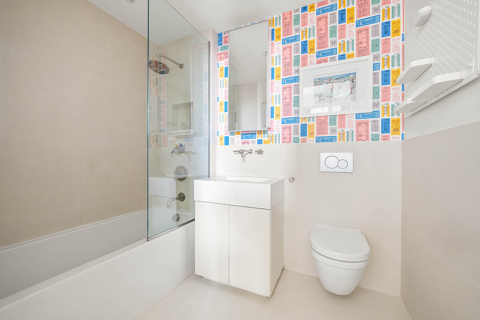 101 Wall Street, Unit 4B Manhattan, NY 10005 - Photo 9 of 20 a white bath tub sitting next to a white toilet