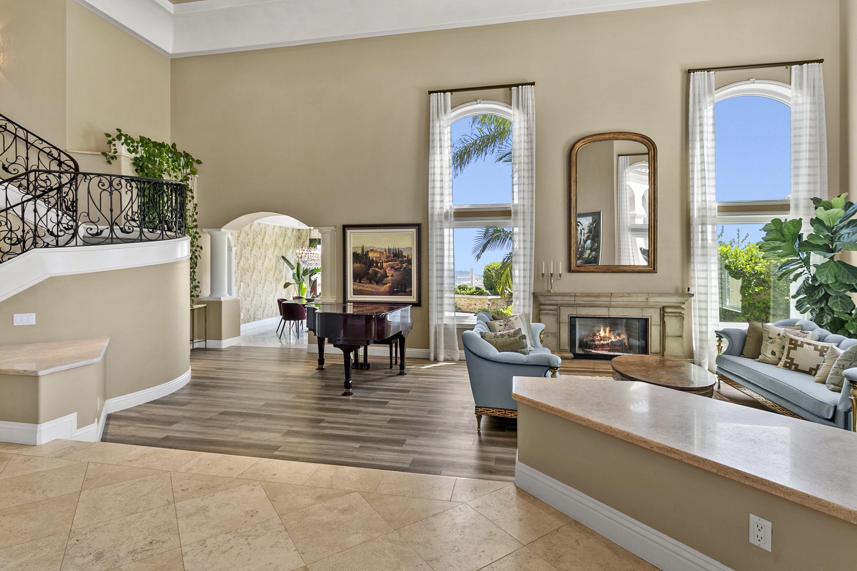 10 Vista Montemar Laguna Niguel, CA 92677 - Photo 6 of 67 a living room with fireplace furniture and a potted plant