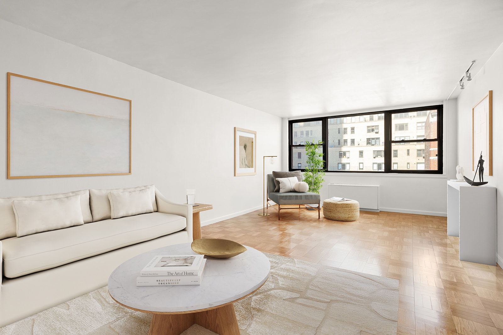 420 East 51st Street, Unit 10H Manhattan, NY 10022 - Photo 2 of 14 a living room with furniture and a potted plant