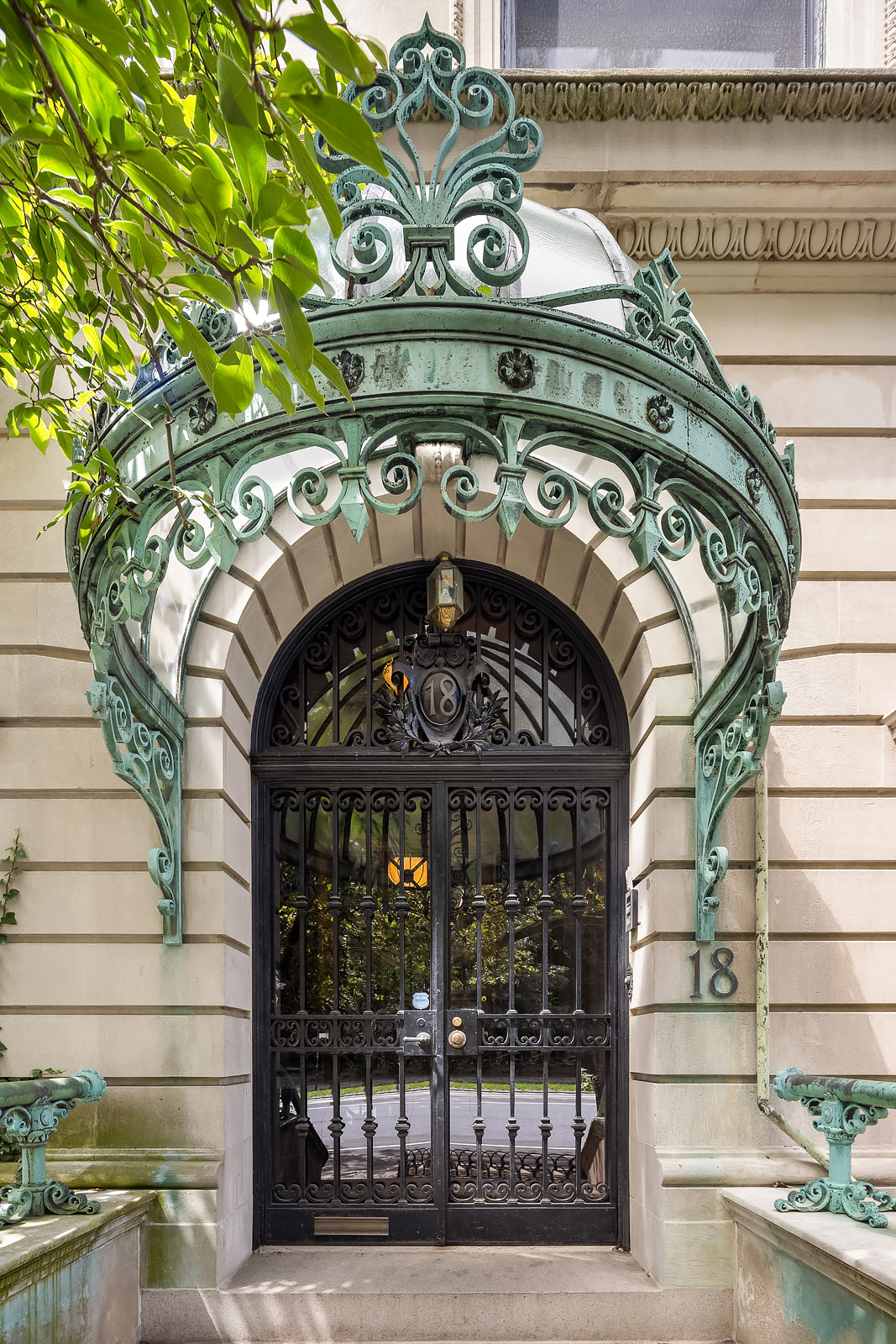 18 Prospect Park West Brooklyn, NY 11215 - Photo 4 of 40 a front view of a house with glass windows and door