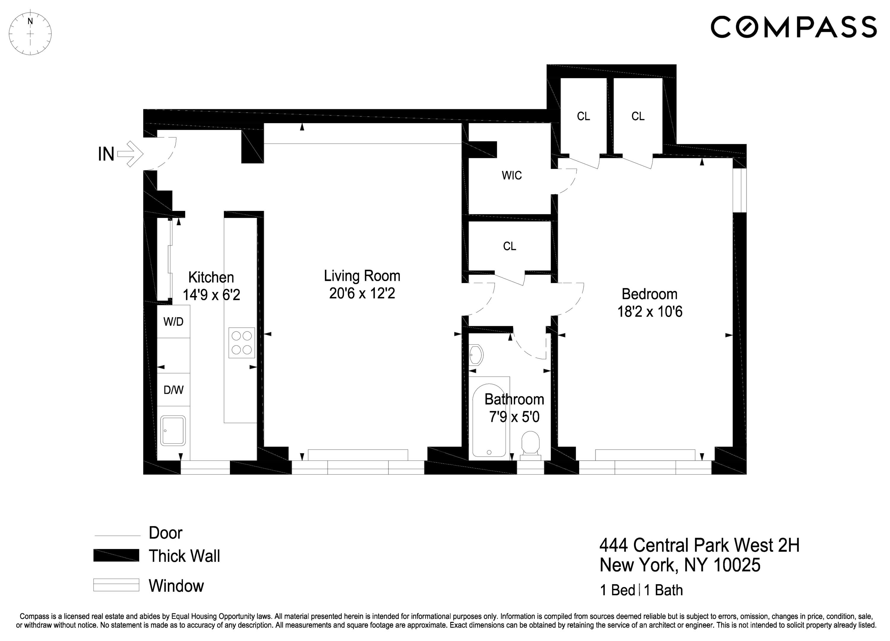 444 Central Park West, Unit 2H Manhattan, NY 10025 - Photo 16 of 16 a picture of a room with a white wall and sign