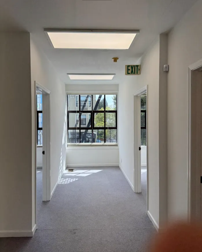 an empty room with a window