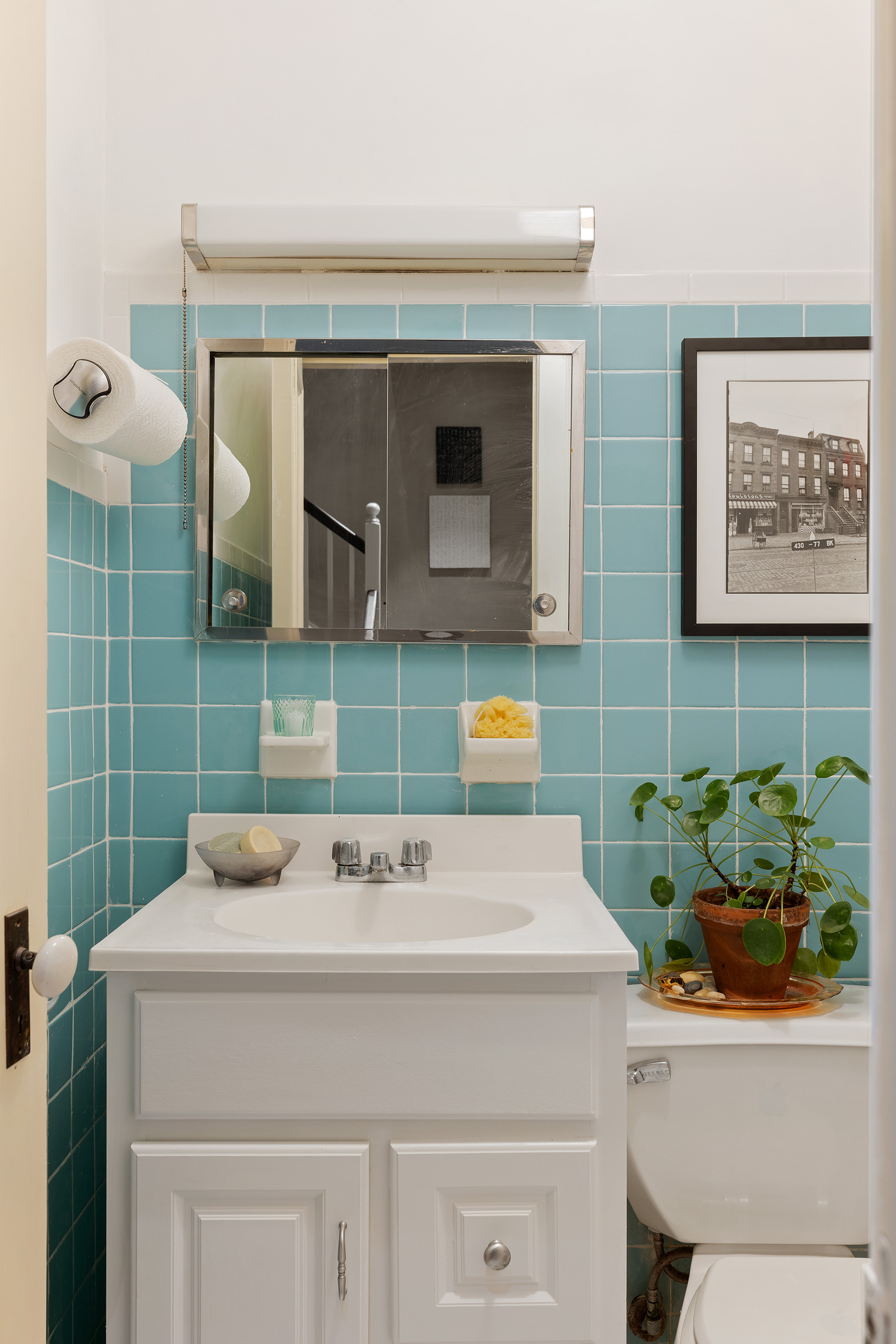 417 Union Street Brooklyn, NY 11231 - Photo 17 of 29 a bathroom with a sink and a mirror