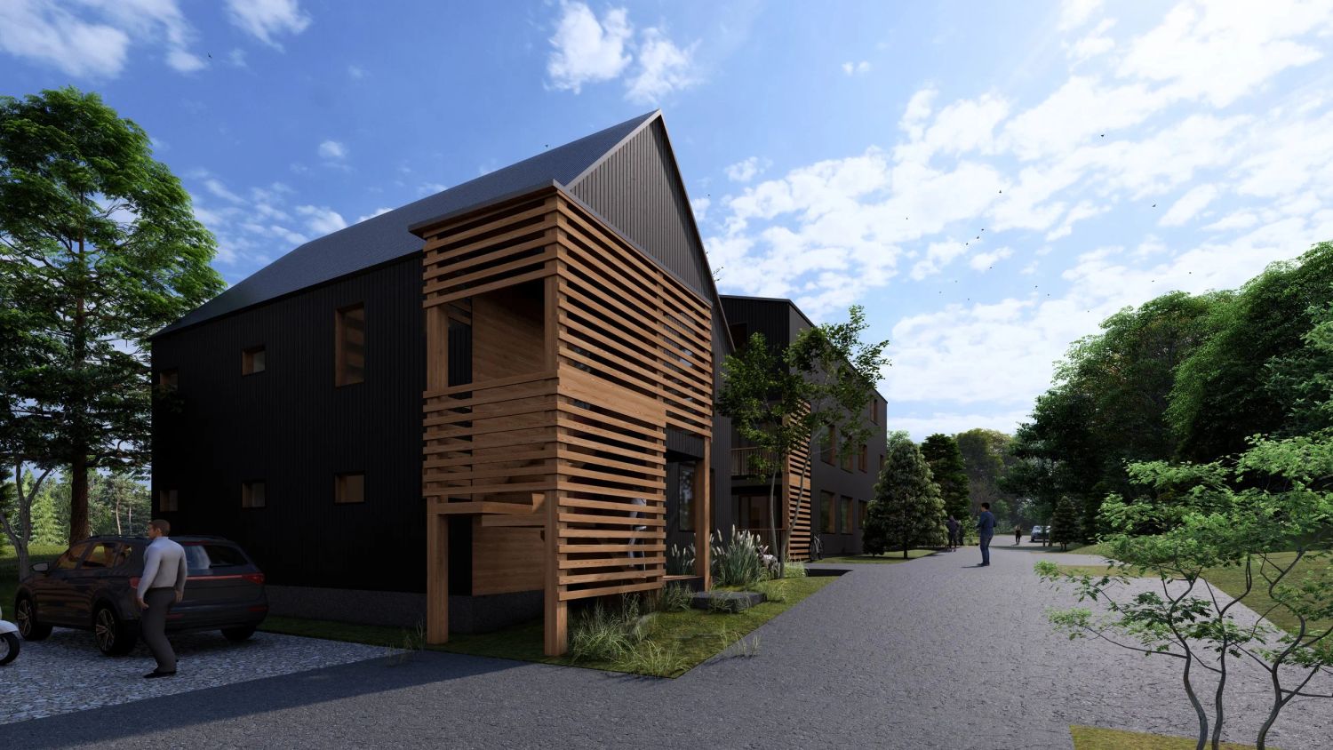1101 Camden Avenue, Unit B Durham, NC 27701 - Photo 2 of 6 a backyard of a house with table and chairs under an umbrella