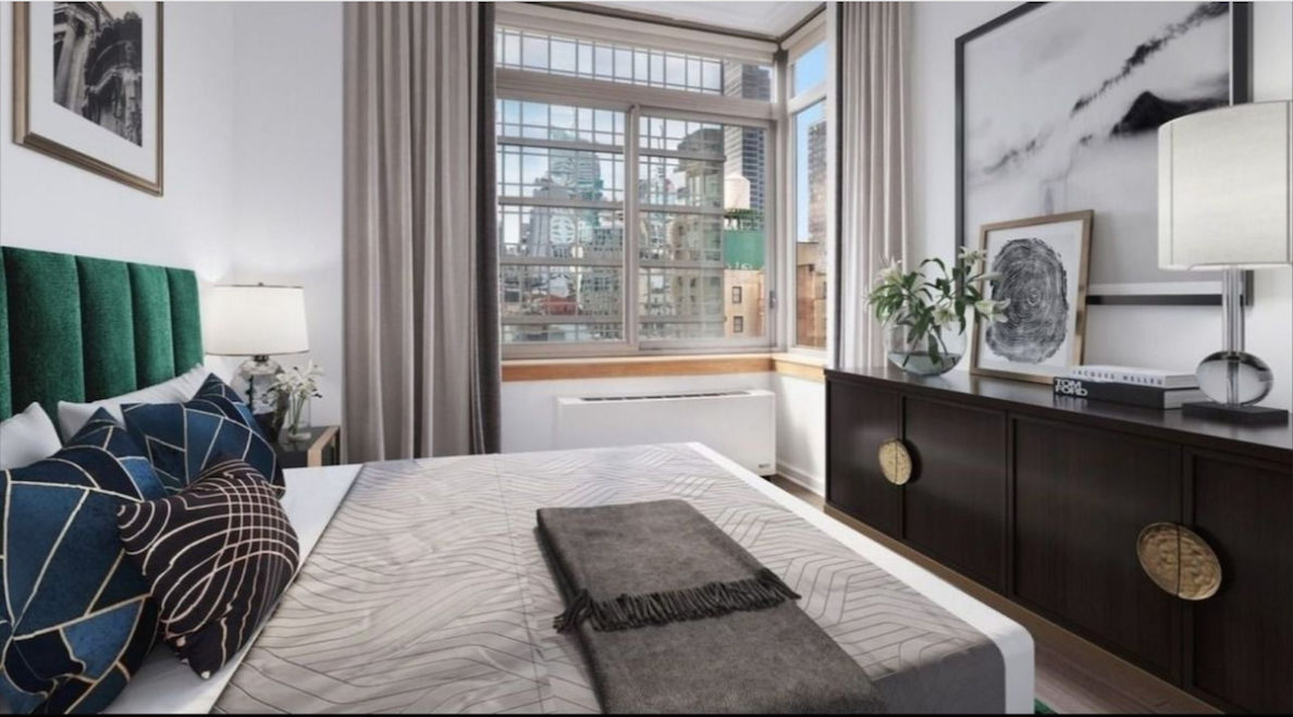 35 West 33rd Street, Unit 16F Manhattan, NY 10001 - Photo 5 of 34 a bedroom with a bed and a window
