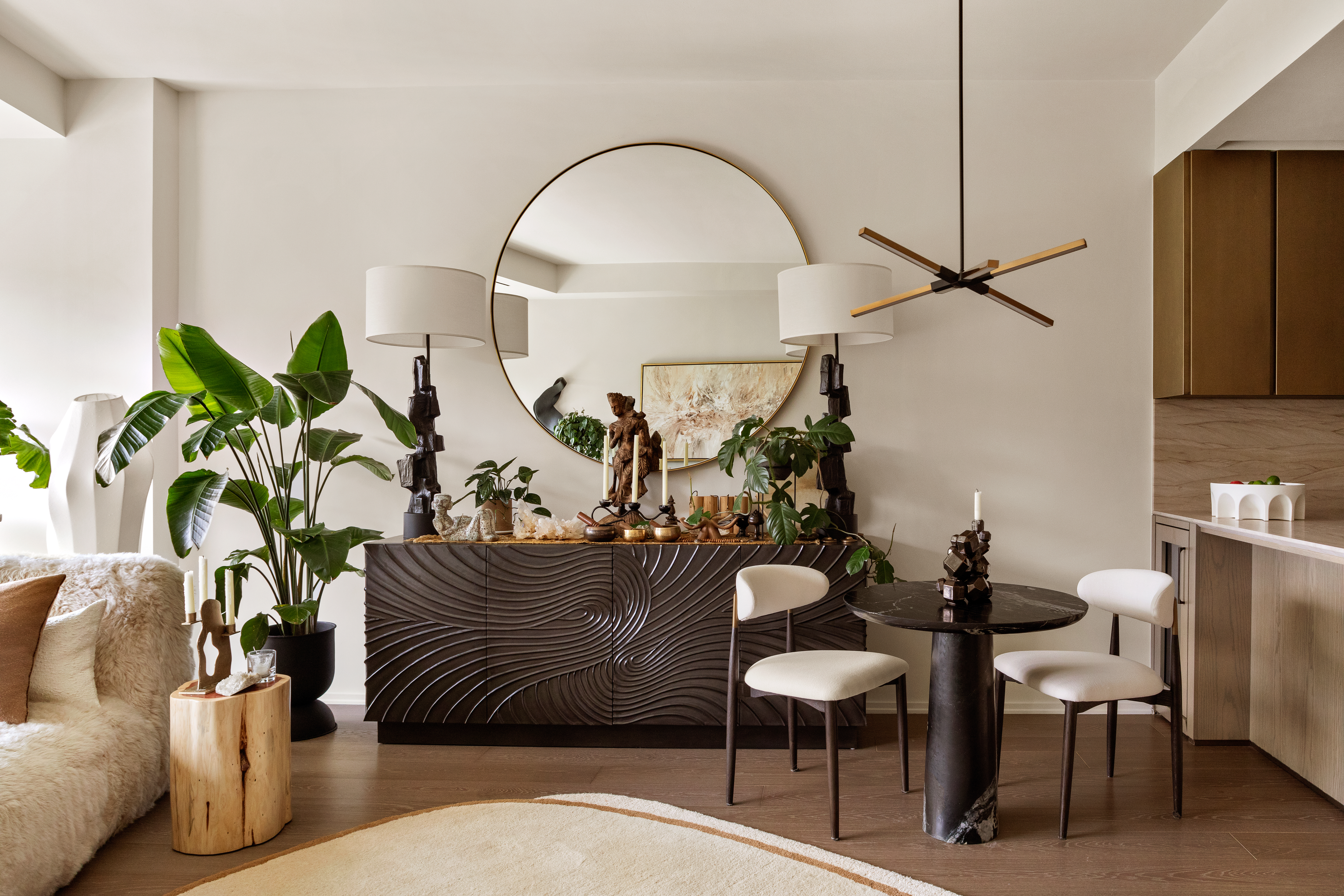 a living room with furniture