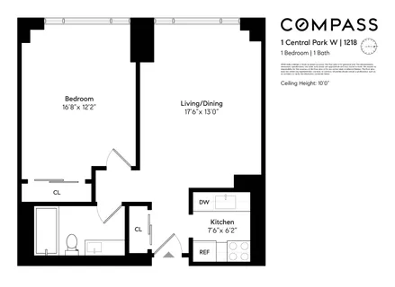 $745,000 | 1 Central Park West, Unit 1218 | Upper West Side