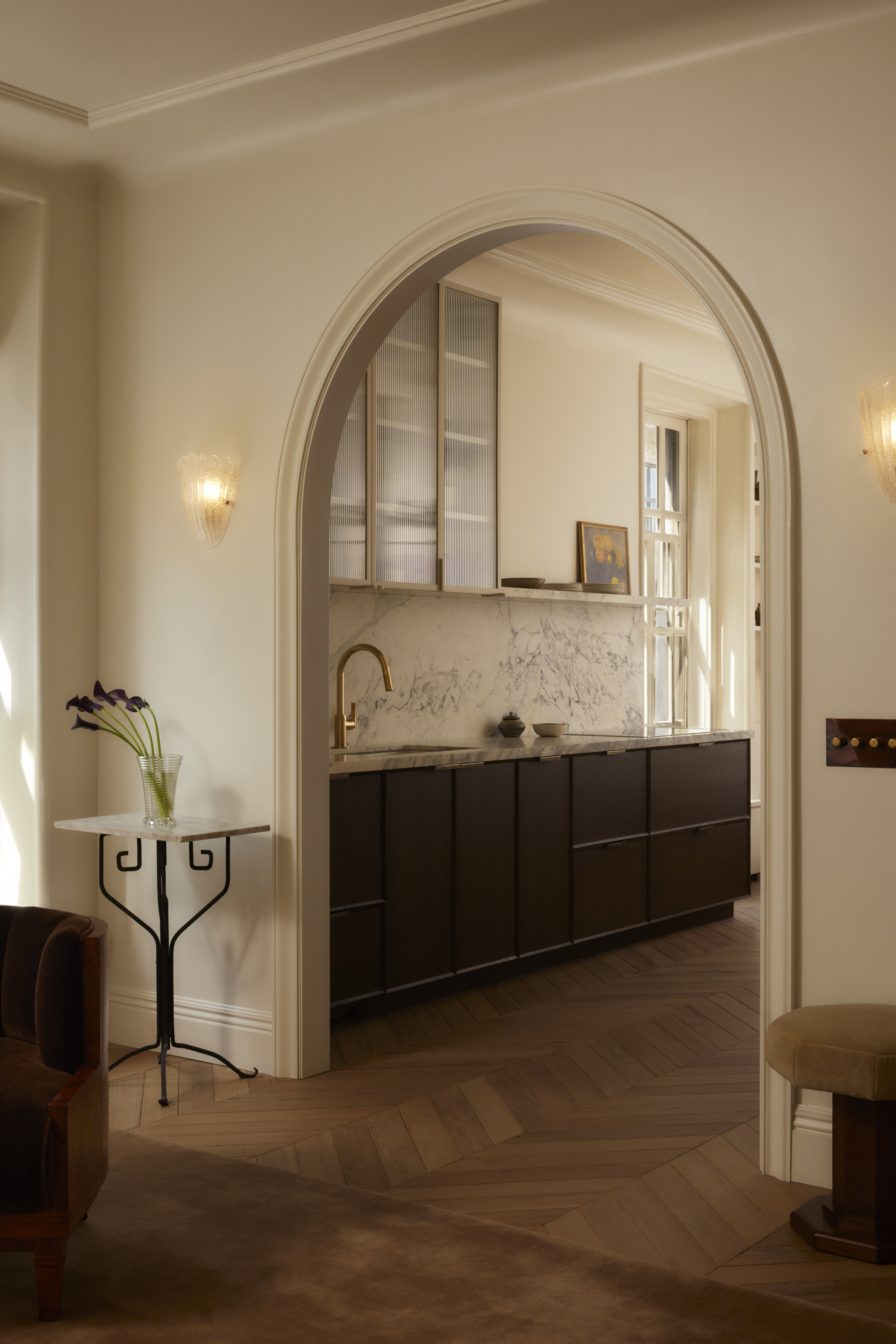 2109 Broadway, Unit 15/157 Manhattan, NY 10023 - Photo 5 of 19 a living room with granite countertop furniture and a fireplace