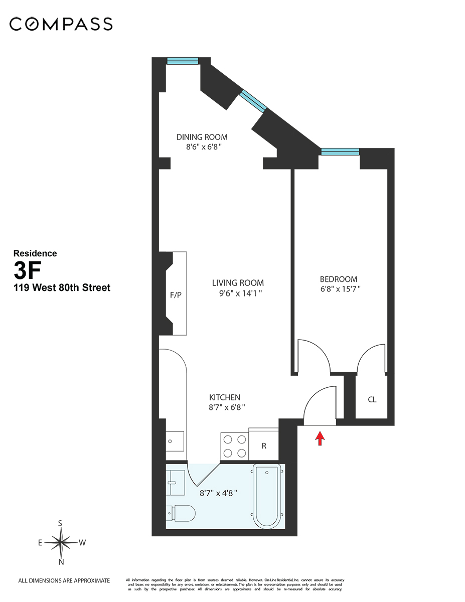 119 West 80th Street, Unit 3F Manhattan, NY 10024 - Photo 7 of 7 a picture of a floor plan
