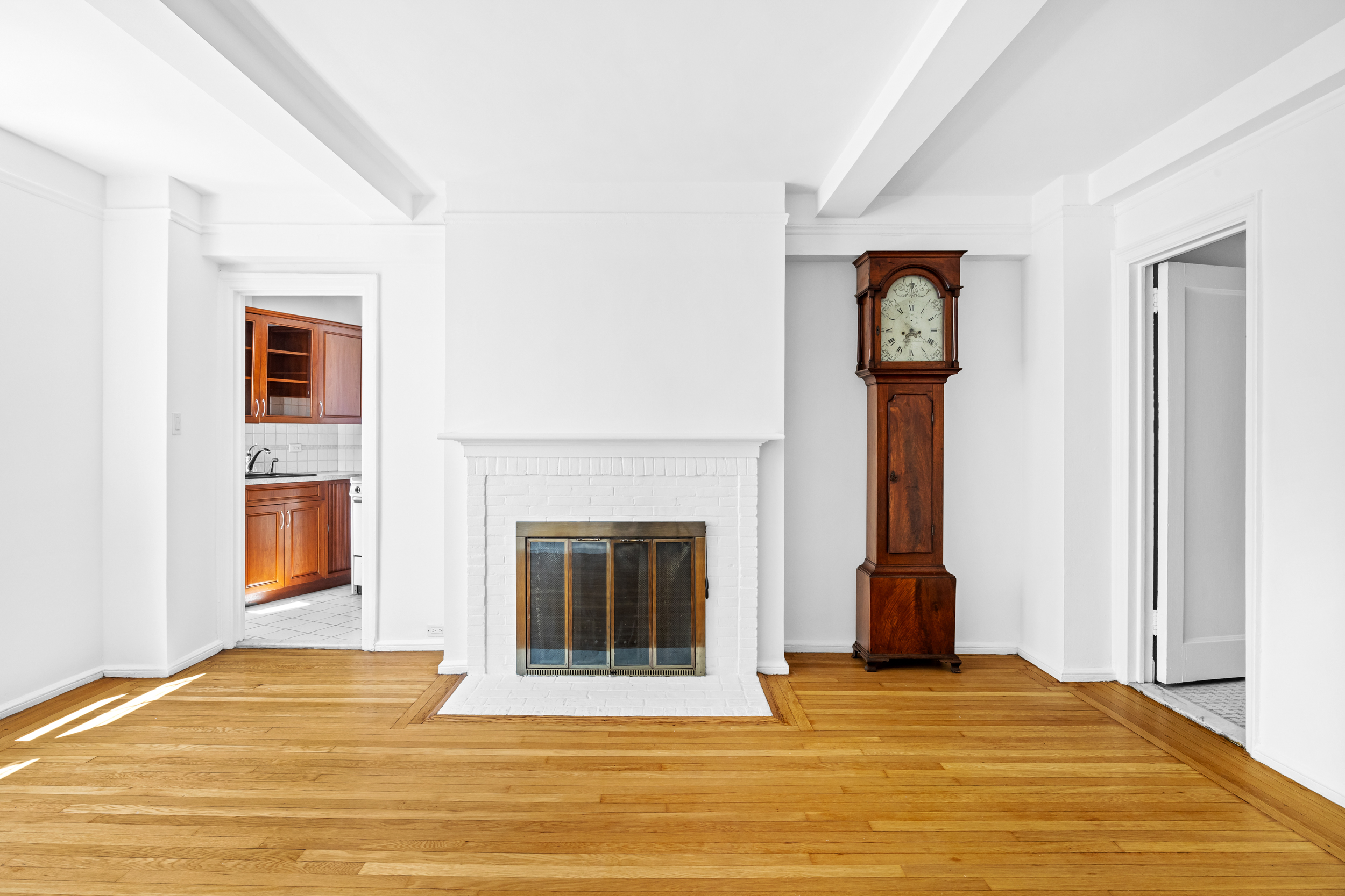 a view of a livingroom with a fireplace