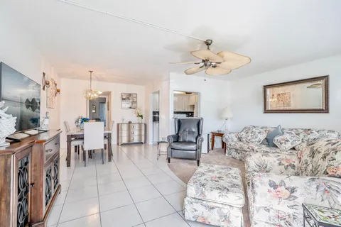 a living room with furniture flowerpot and a chandelier