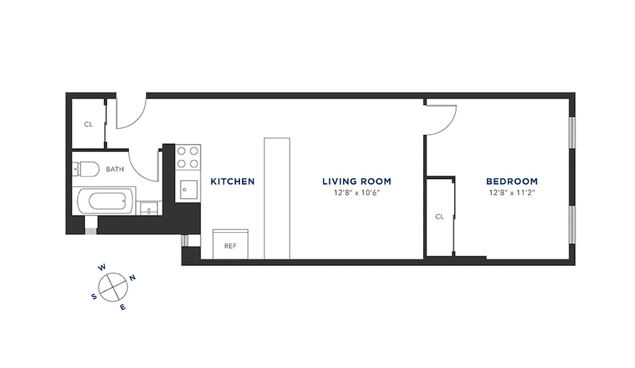 348 West 56th Street, Unit 1D Manhattan, NY 10019 - Photo 8 of 10 a picture of a floor plan