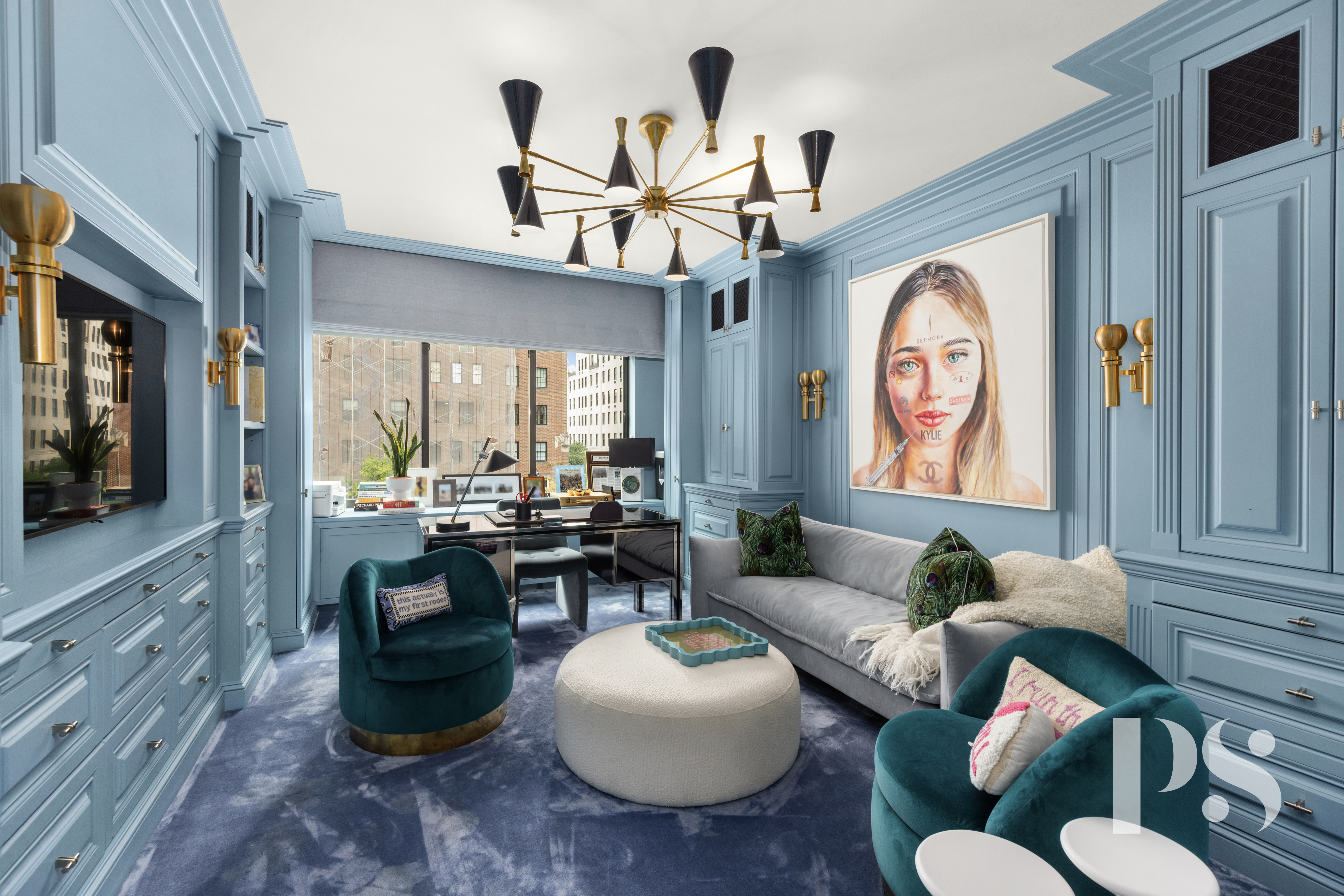 733 Park Avenue, Unit 4 Manhattan, NY 10021 - Photo 13 of 29 a living room with furniture a large window and a clock