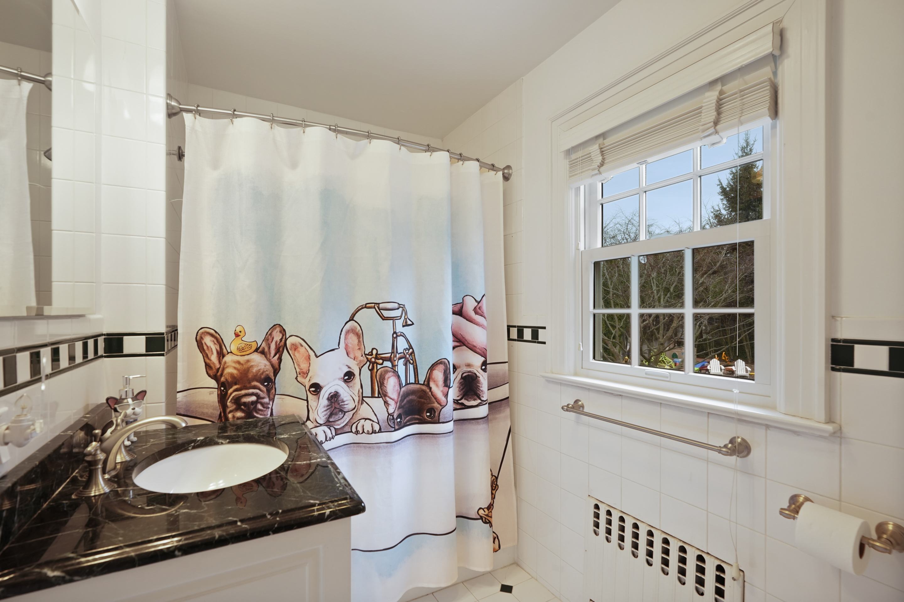15 Anderson Road Greenwich, CT 06830 - Photo 17 of 30 a bathroom with a granite countertop sink and a mirror