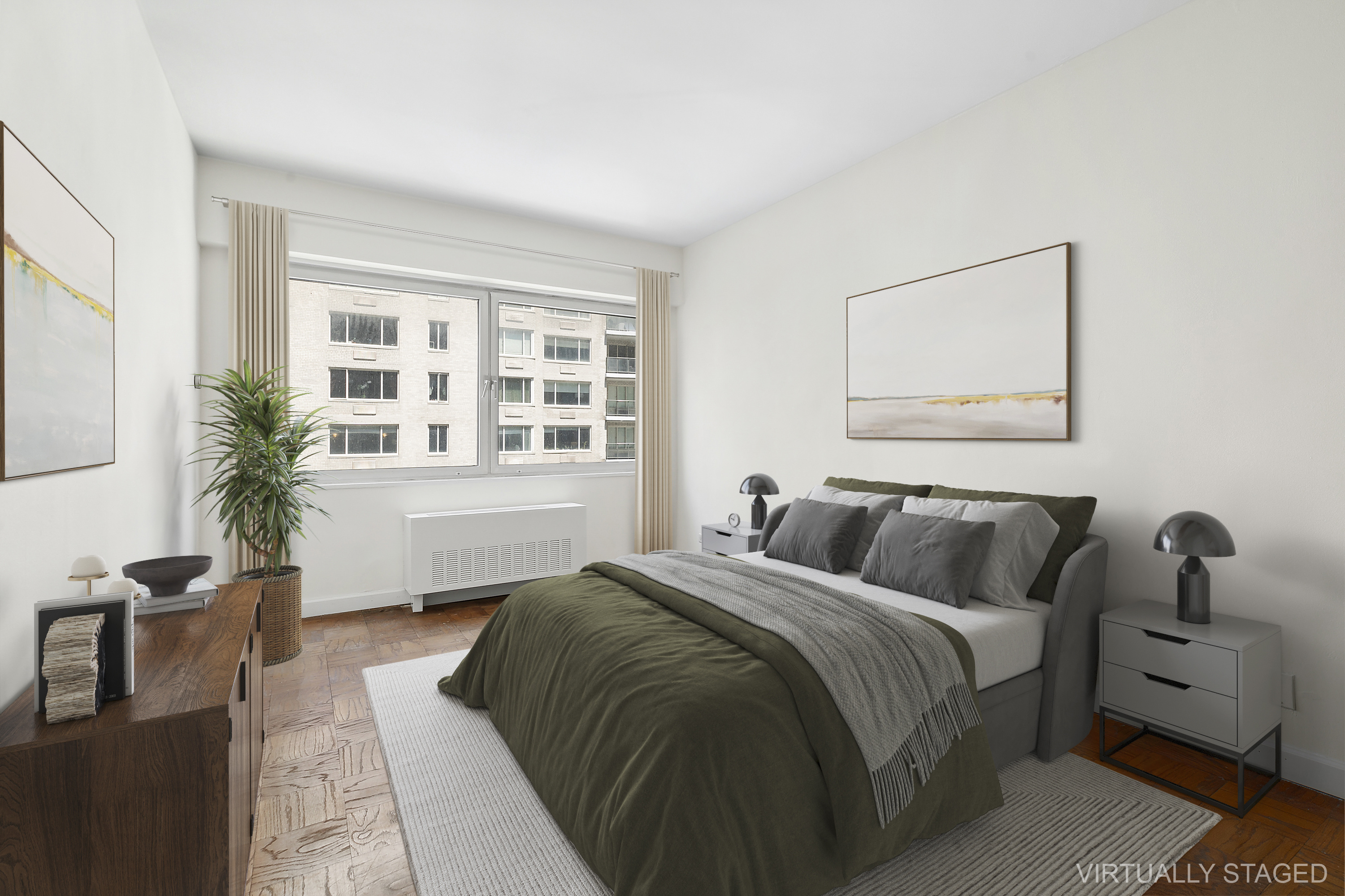 58 West 58th Street, Unit 4C Manhattan, NY 10019 - Photo 6 of 14 a bedroom with a large bed and windows