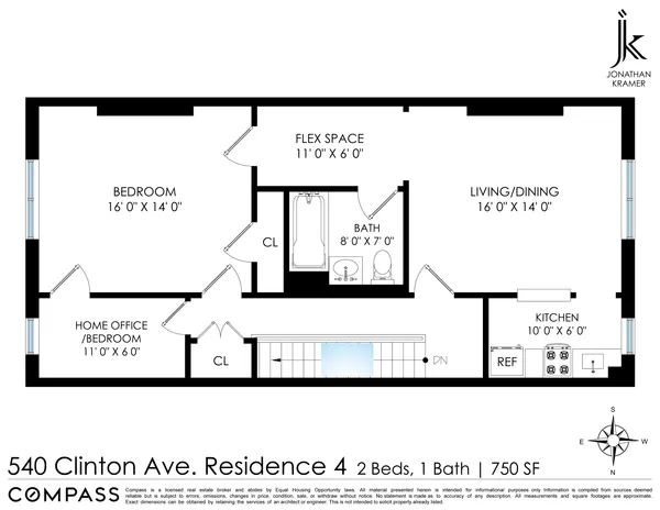 $2,950 | 540 Clinton Avenue, Unit 4 | Clinton Hill