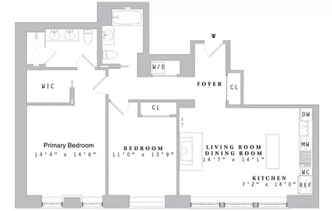 $1,895,000 | 520 West 45th Street, Unit 4D | Hell's Kitchen