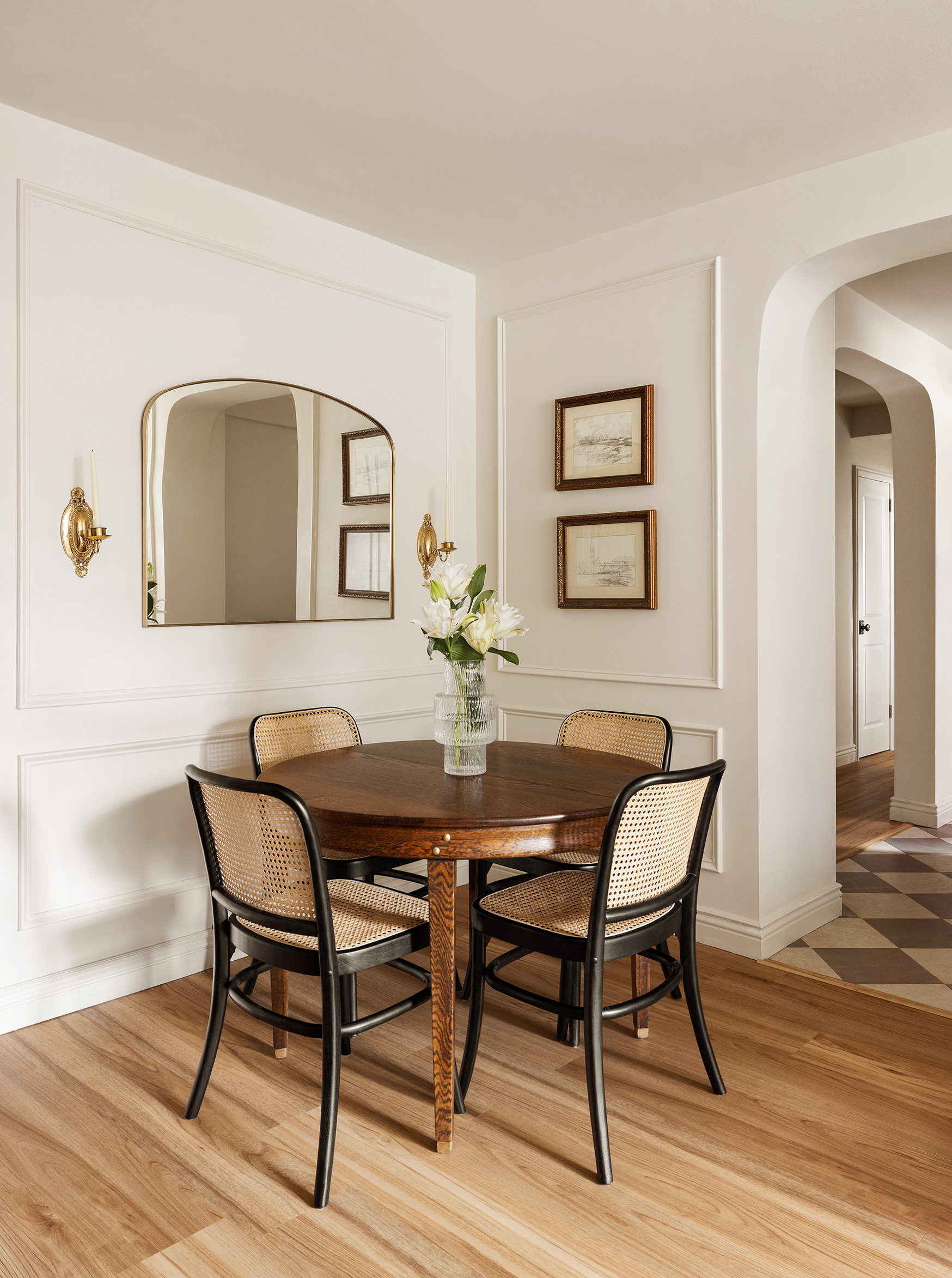 201 Clinton Avenue, Unit 1G Brooklyn, NY 11205 - Photo 5 of 9 a dining room with furniture and wooden floor