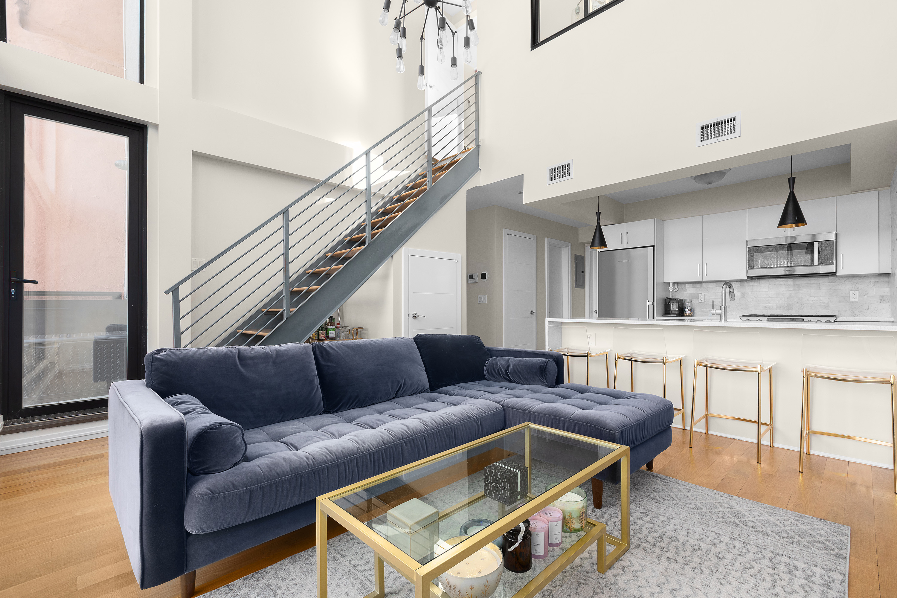 364 Lafayette Avenue, Unit 4A Brooklyn, NY 11238 - Photo 3 of 12 a living room with furniture and a wooden floor