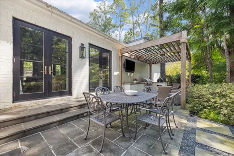 a outdoor space with patio furniture