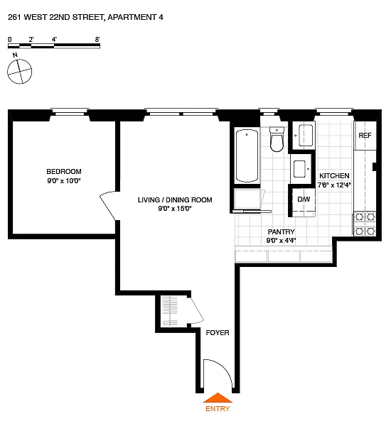 261 West 22nd Street, Unit 4 Manhattan, NY 10011 - Photo 8 of 8 a picture of a floor plan