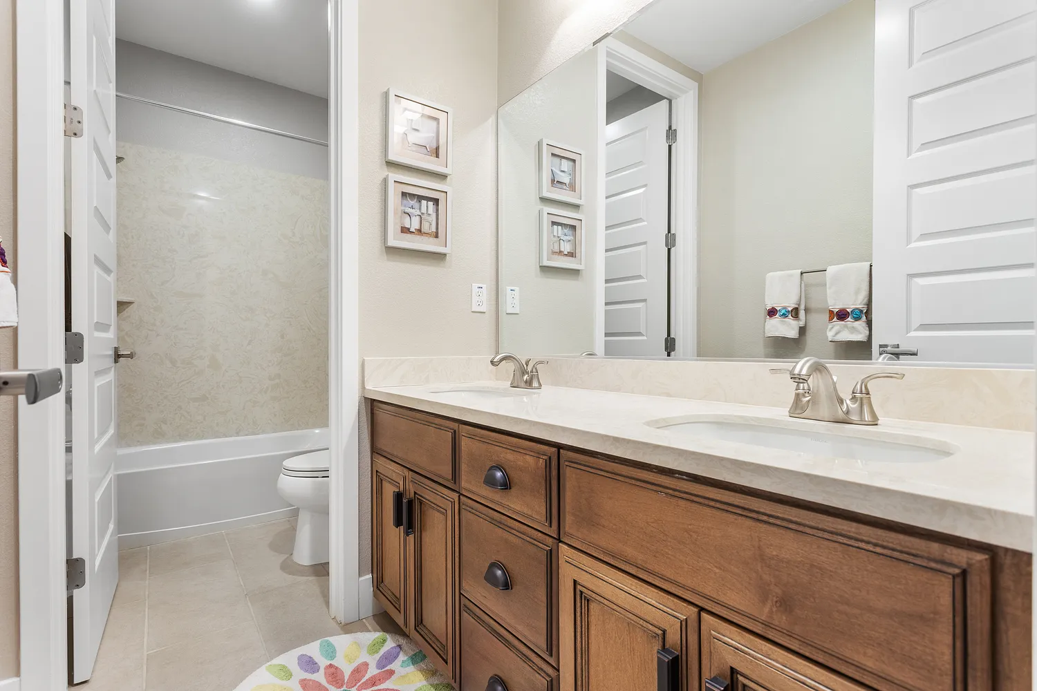 a picture of a bathroom with a shower
