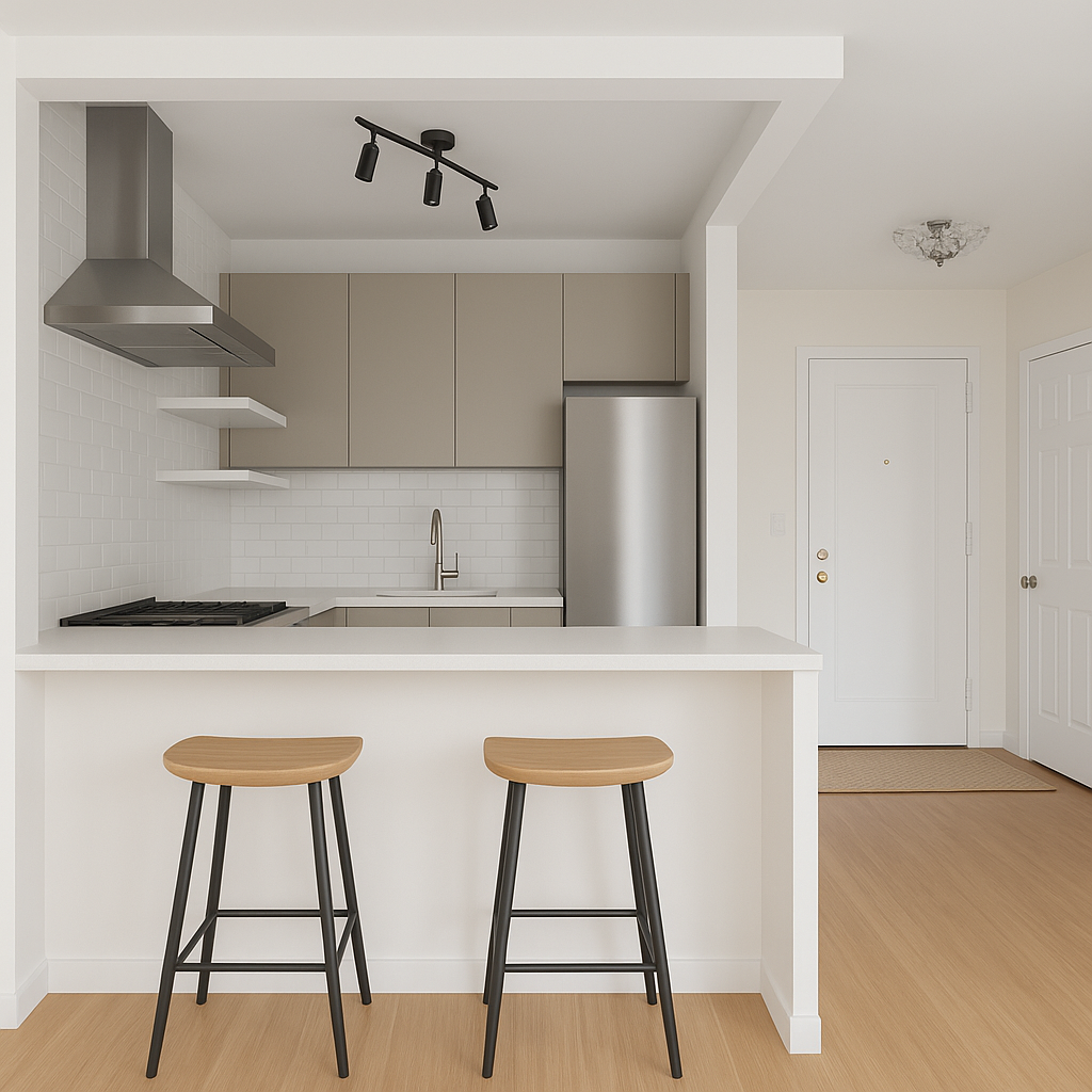 495 East 7th Street, Unit 7D Brooklyn, NY 11218 - Photo 3 of 10 a kitchen with a sink a refrigerator and window