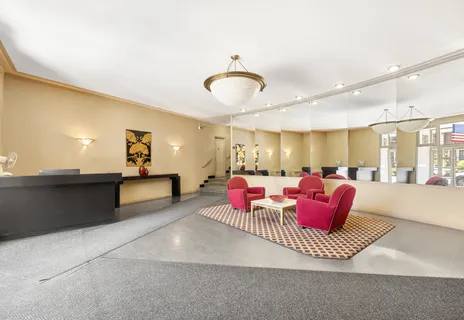 a living room with furniture