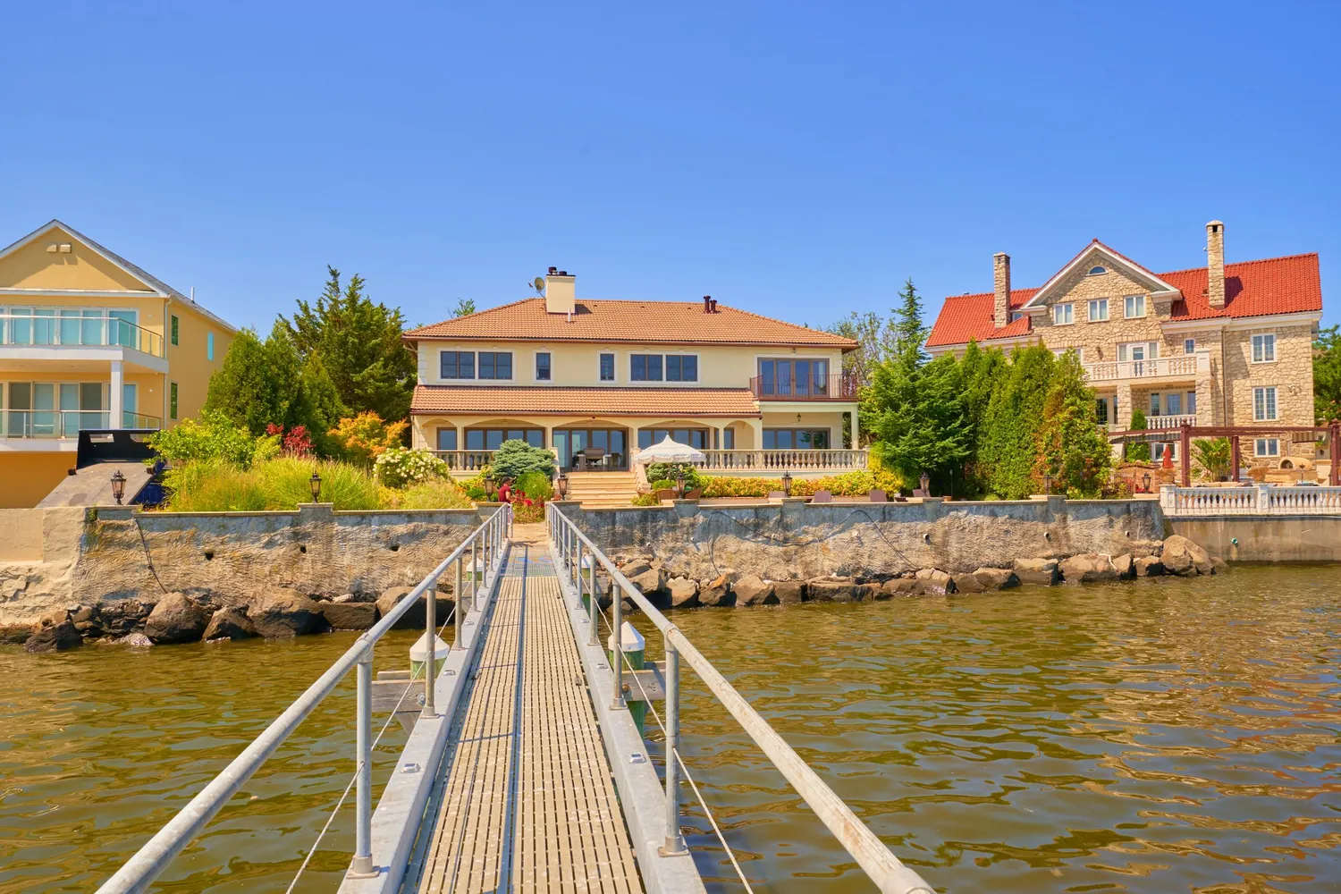 a view of outdoor space with seating