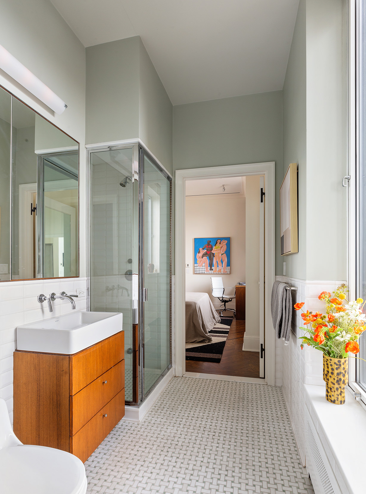 14 East 90th Street, Unit PHW Manhattan, NY 10128 - Photo 19 of 25 a bathroom with a sink double vanity and shower