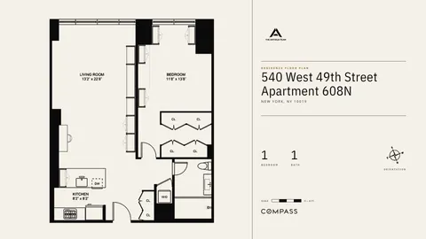 $995,000 | 540 West 49th Street, Unit 608N | Hell's Kitchen